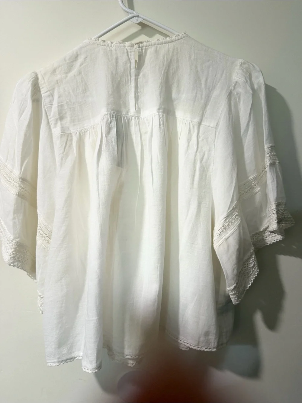 Mango White Eyelet Ruffle Cotton Blouse - Picture 5 of 5